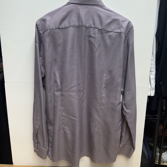 Eton Men's Purple Gingham Dress Shirt - Picture 3 of 3